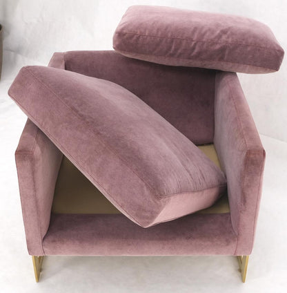 EstablishedLines Brass Frame Shape Base Cube Shape Lounge Chair
