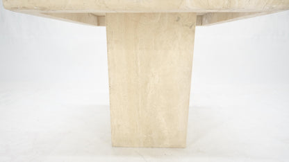Single Travertine Base Beveled 27x27 Square Top Side End Lamp Table Stand MINT!
