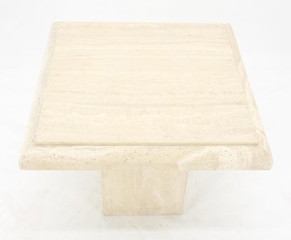 Single Travertine Base Beveled 27x27 Square Top Side End Lamp Table Stand MINT!