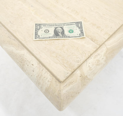 Single Travertine Base Beveled 27x27 Square Top Side End Lamp Table Stand MINT!