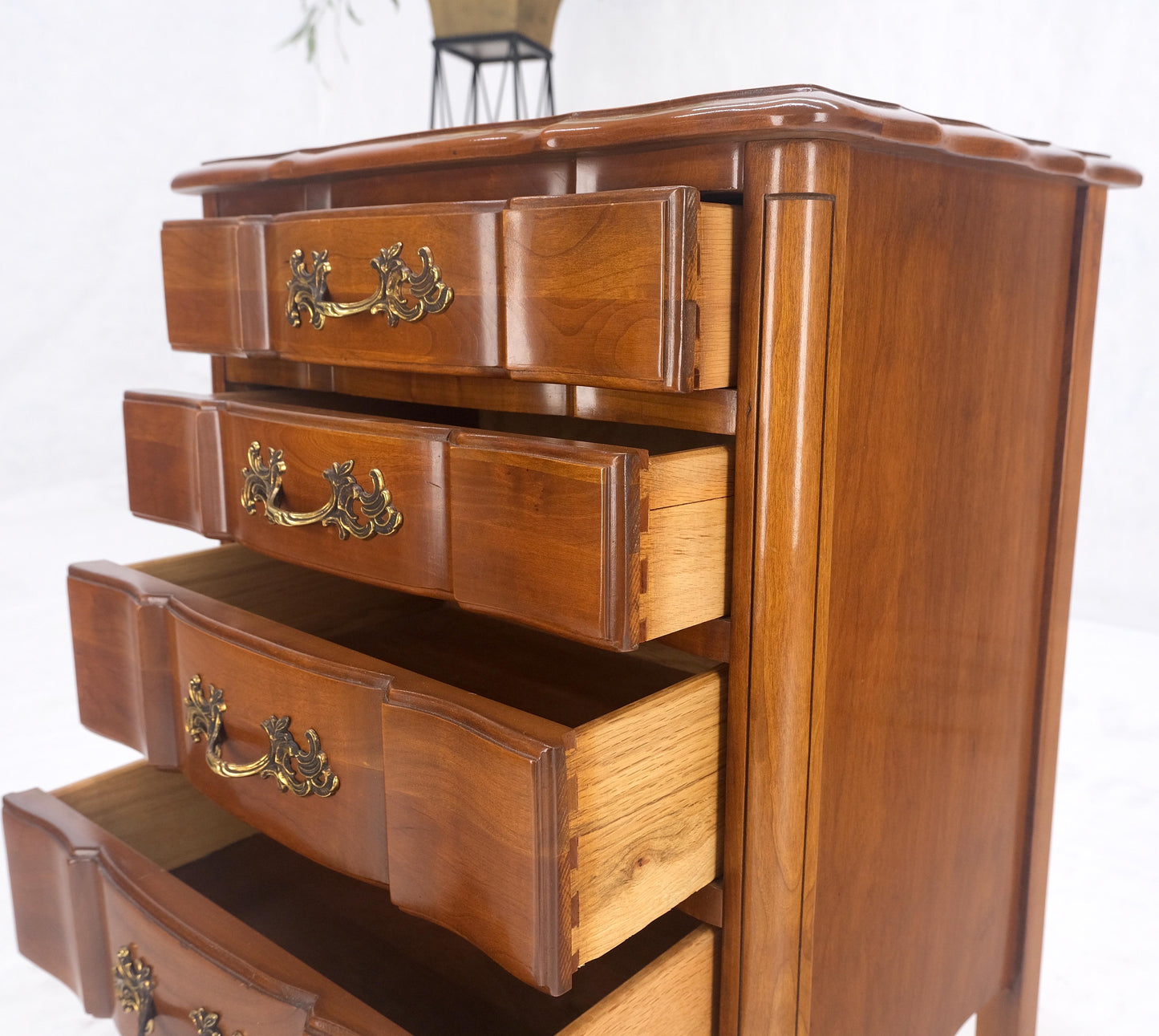 EstablishedLines Country French Solid Cherry Miniature Dresser Chest of Drawers Stands 4 Drawers