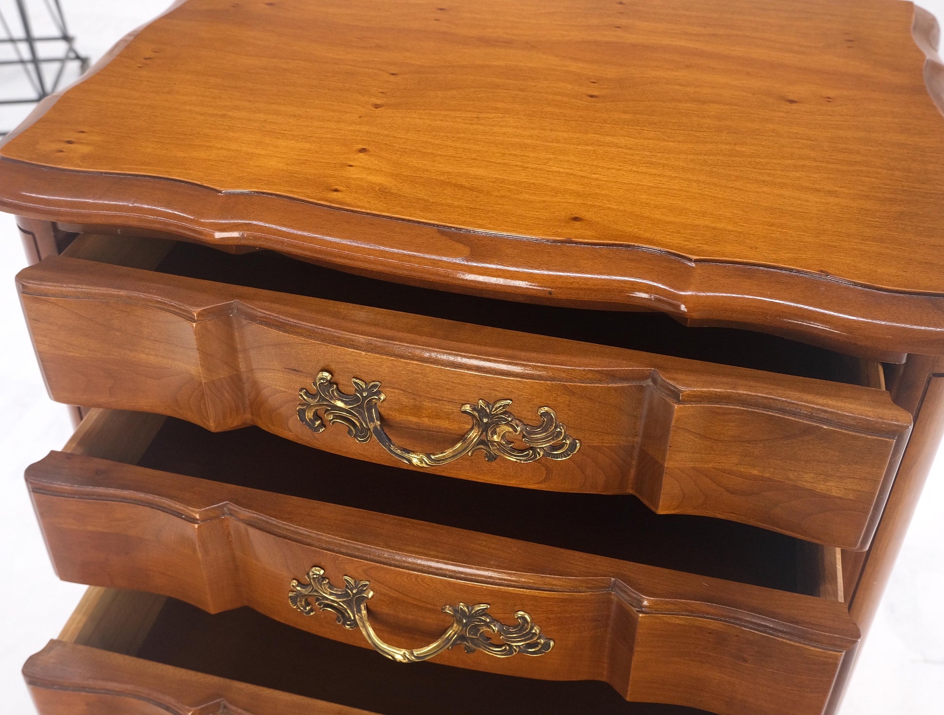 EstablishedLines Country French Solid Cherry Miniature Dresser Chest of Drawers Stands 4 Drawers