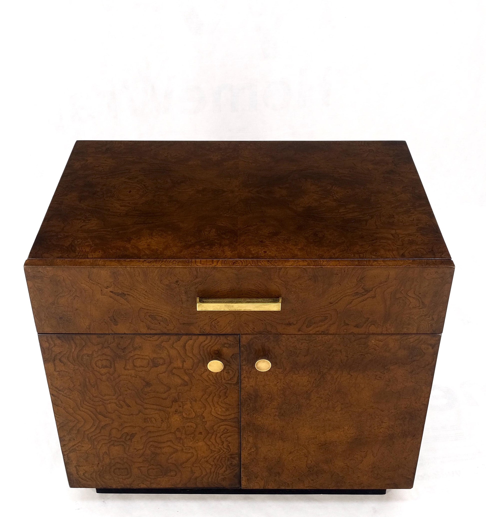 EstablishedLines Mid Century Widdicomb Burl Wood Two Door One Drawer End Table Nightstand Mint!