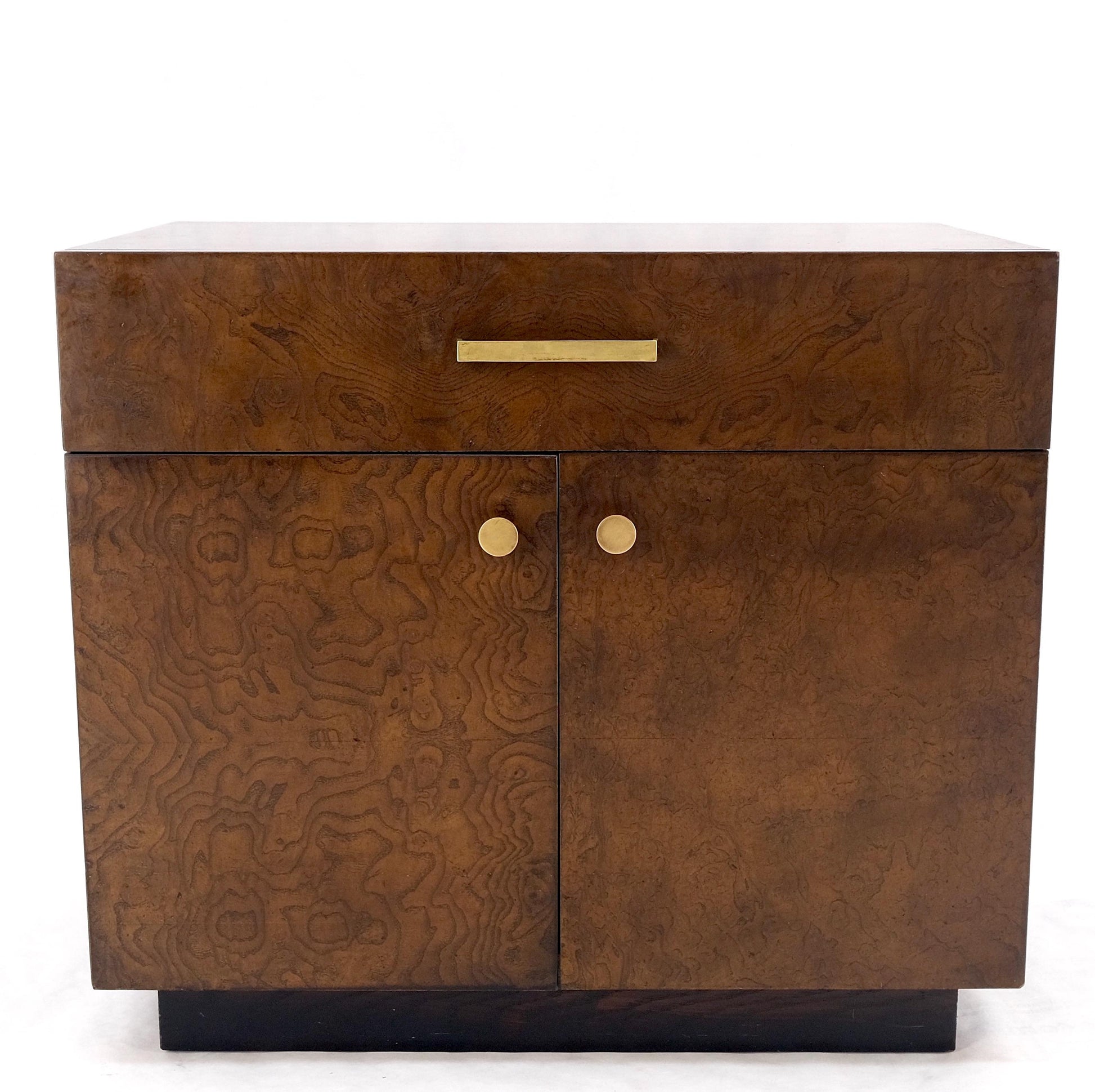 EstablishedLines Mid Century Widdicomb Burl Wood Two Door One Drawer End Table Nightstand Mint!