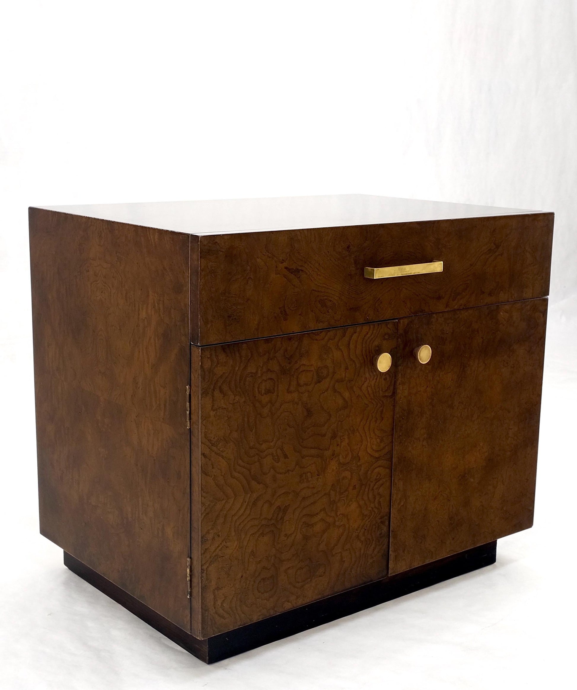 EstablishedLines Mid Century Widdicomb Burl Wood Two Door One Drawer End Table Nightstand Mint!