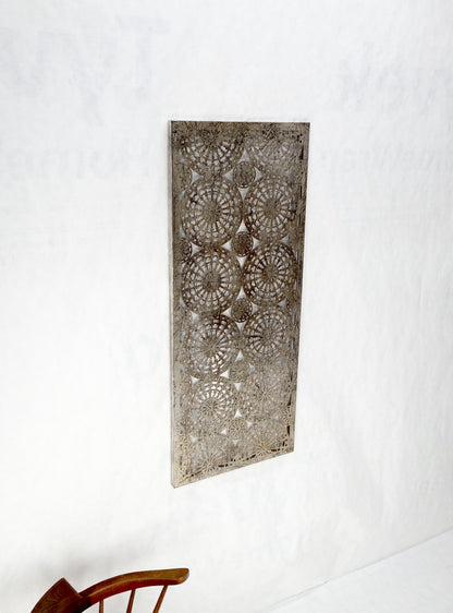 EstablishedLines Geometrical Patterns Silver Gilt Sheet Metal Wall Hanging Sculpture Screen MINT