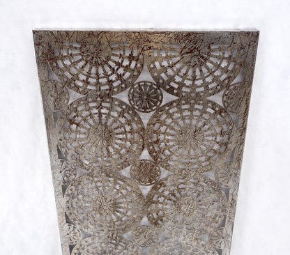 EstablishedLines Geometrical Patterns Silver Gilt Sheet Metal Wall Hanging Sculpture Screen MINT