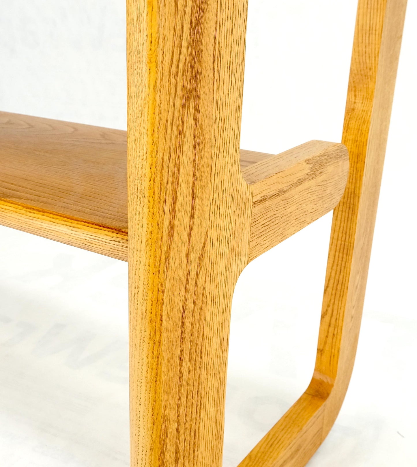 EstablishedLines Smoked Glass Golden Oak American Mid Century Modern Console Sofa Table Mint!