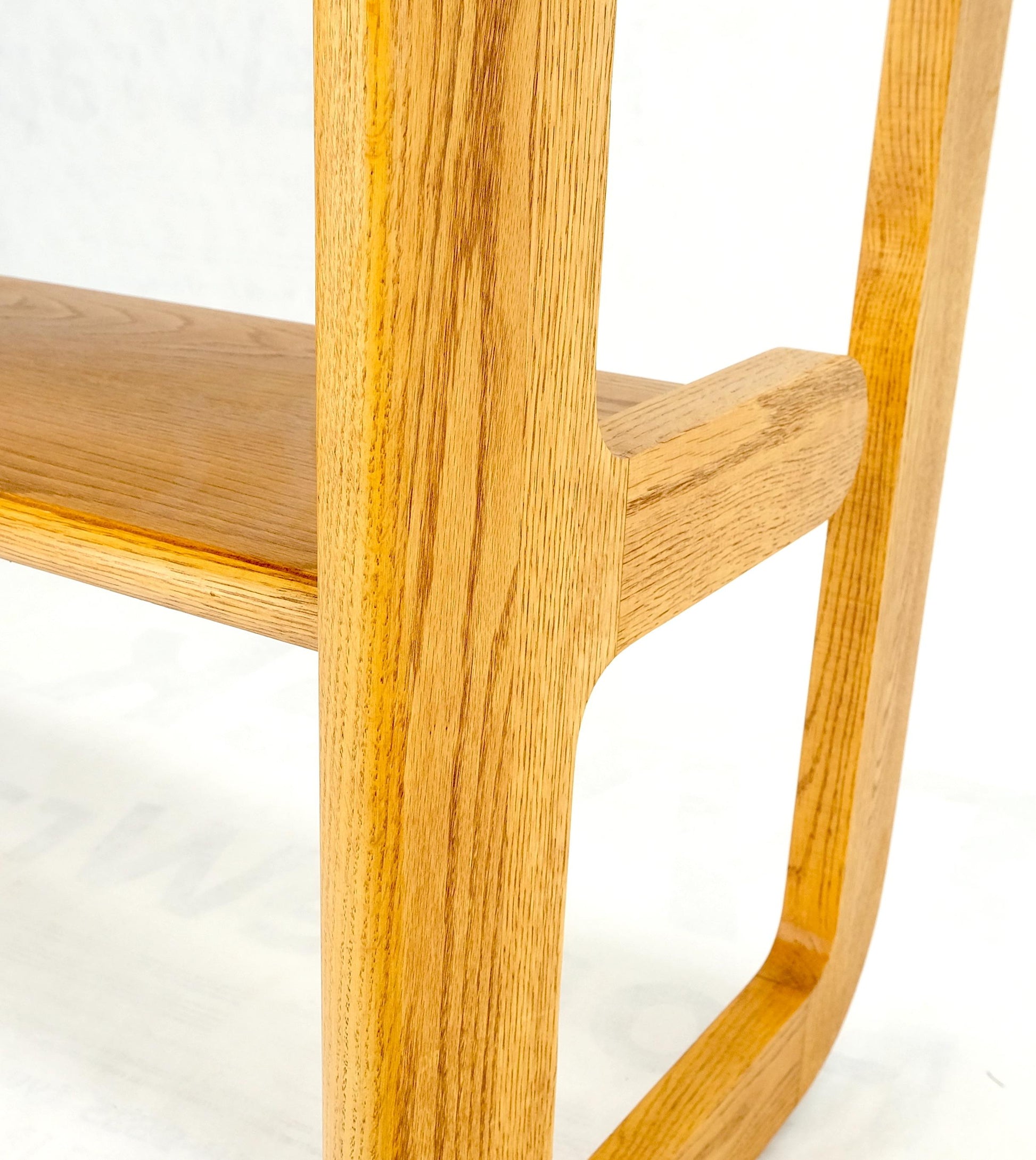 EstablishedLines Smoked Glass Golden Oak American Mid Century Modern Console Sofa Table Mint!
