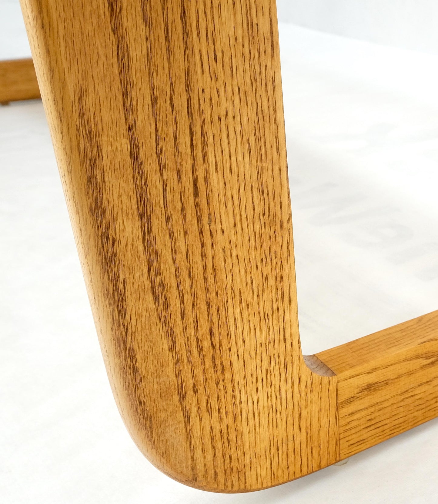 Smoked Glass Golden Oak American Mid Century Modern Console Sofa Table Mint!