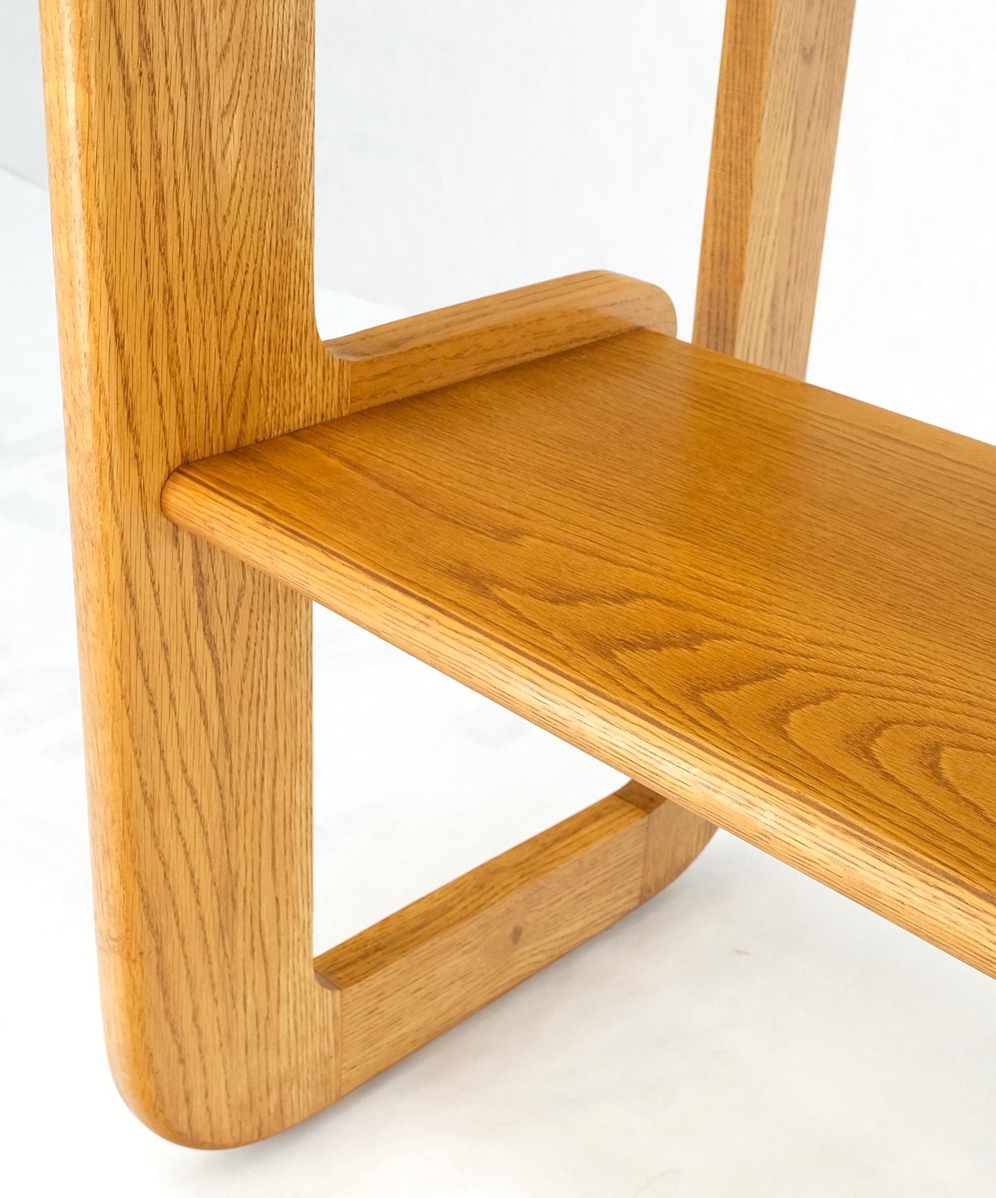 EstablishedLines Smoked Glass Golden Oak American Mid Century Modern Console Sofa Table Mint!