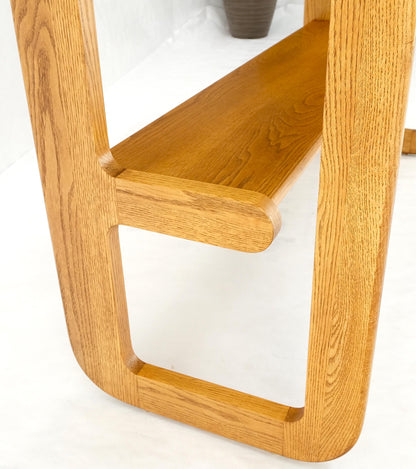 Smoked Glass Golden Oak American Mid Century Modern Console Sofa Table Mint!
