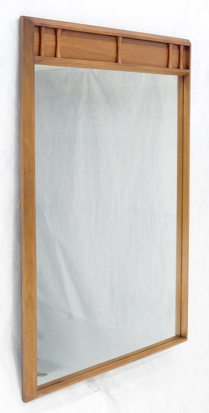 American Mid Century Modern Light Walnut Rectangle Wall Mirror MINT!