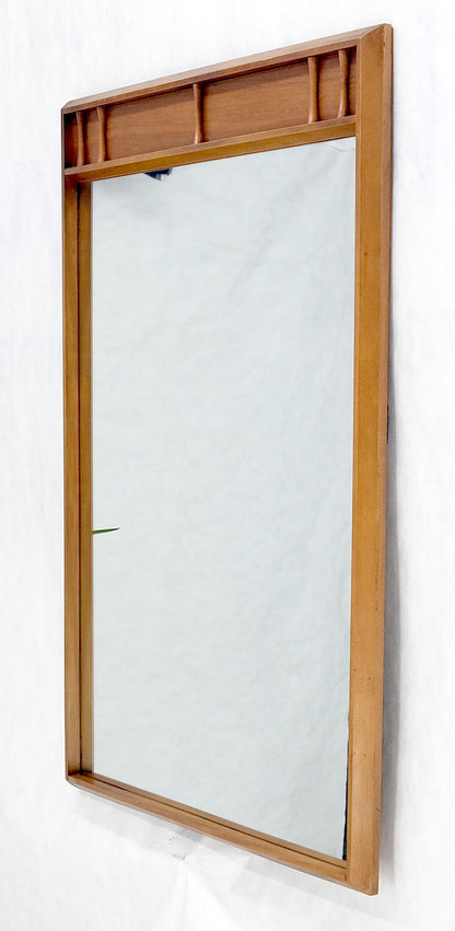 American Mid Century Modern Light Walnut Rectangle Wall Mirror MINT!
