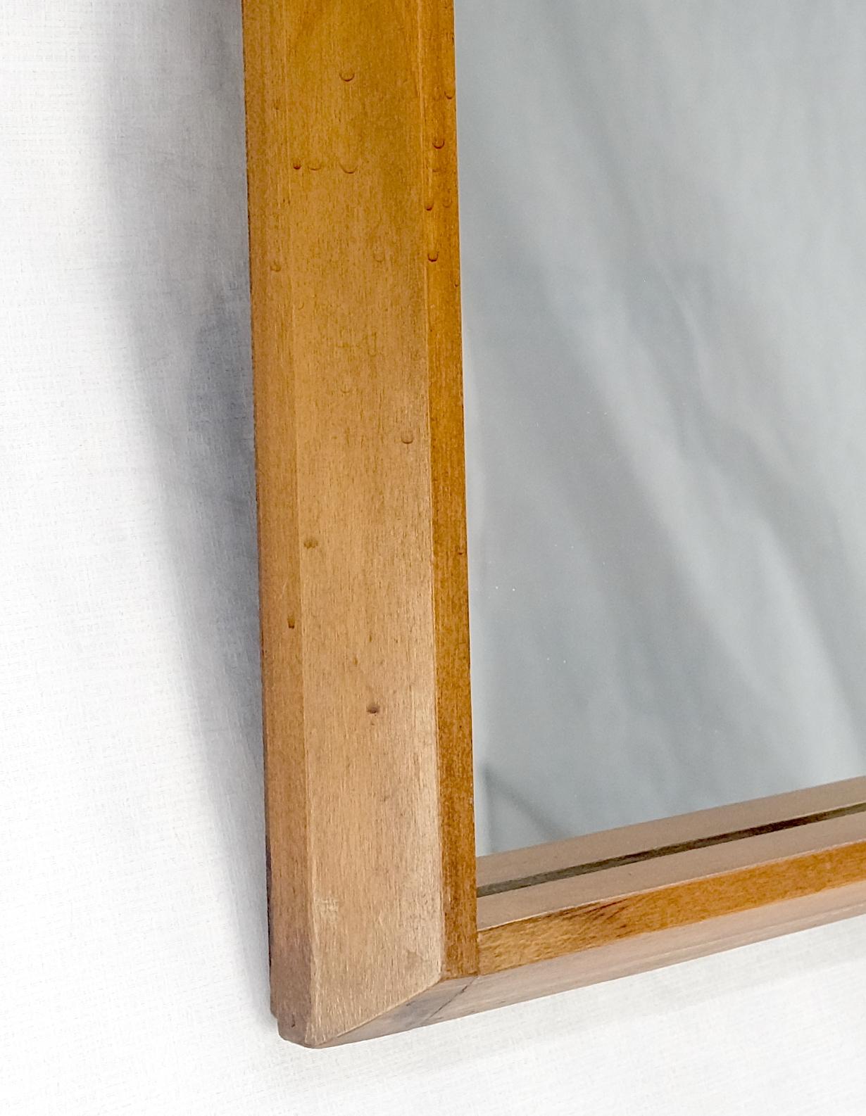 American Mid Century Modern Light Walnut Rectangle Wall Mirror MINT!