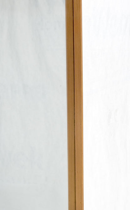 American Mid Century Modern Light Walnut Rectangle Wall Mirror MINT!