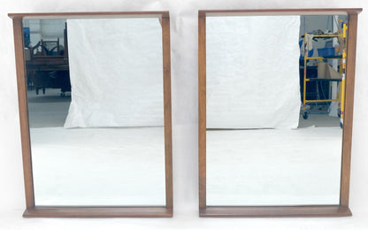 EstablishedLines Pair of Mid Century Modern Rectangle Walnut Wall Mirrors by John Stuart MINT!