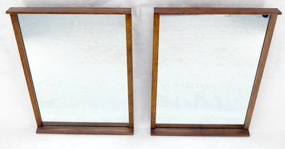 EstablishedLines Pair of Mid Century Modern Rectangle Walnut Wall Mirrors by John Stuart MINT!