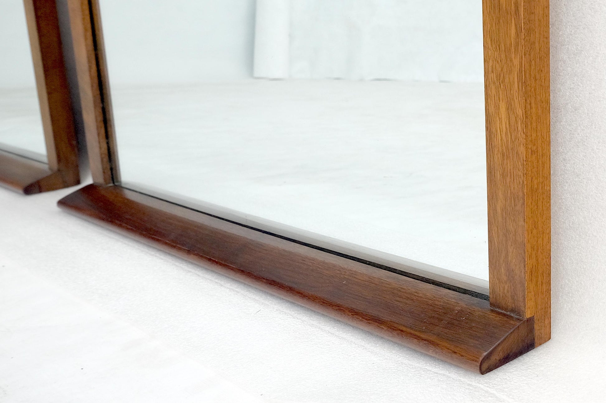 EstablishedLines Pair of Mid Century Modern Rectangle Walnut Wall Mirrors by John Stuart MINT!
