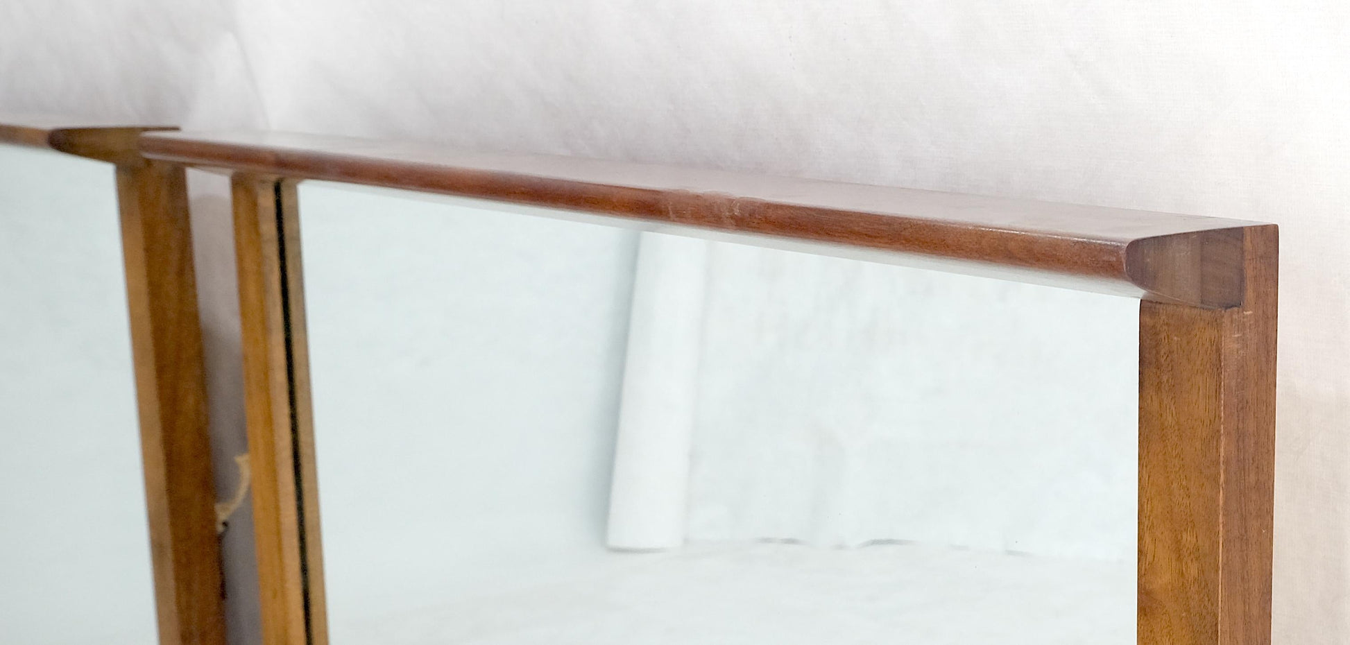 EstablishedLines Pair of Mid Century Modern Rectangle Walnut Wall Mirrors by John Stuart MINT!