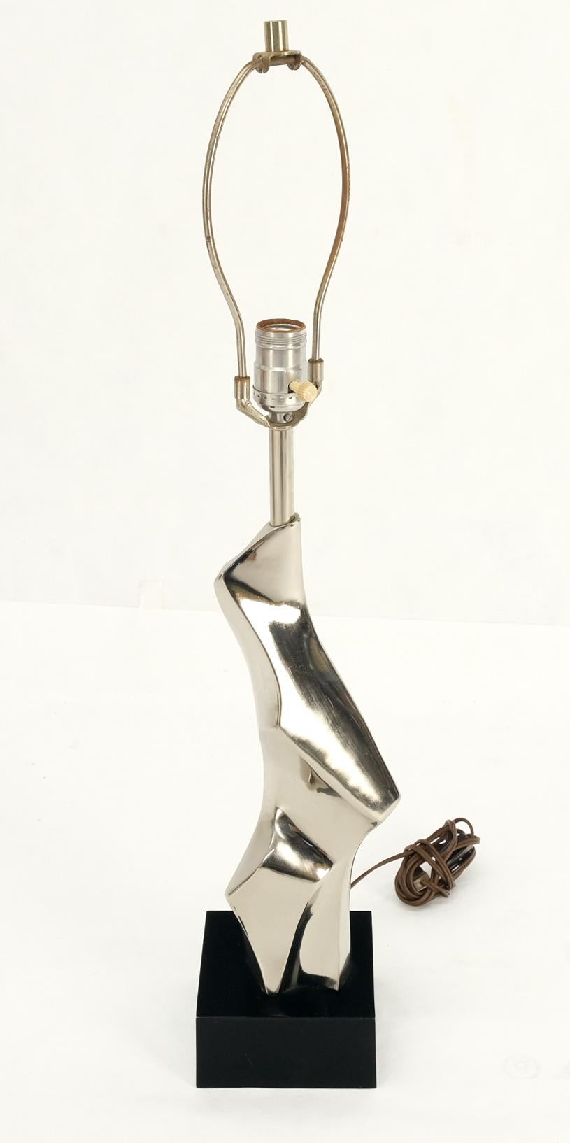 EstablishedLines Abstract Polished Metal Chrome Table Lamp in Style of Picasso