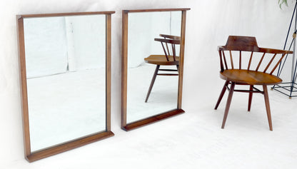 EstablishedLines Pair of Mid Century Modern Rectangle Walnut Wall Mirrors by John Stuart MINT!