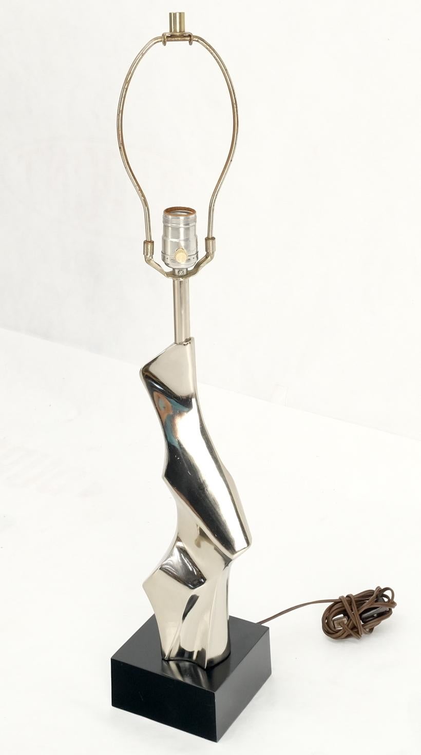 EstablishedLines Abstract Polished Metal Chrome Table Lamp in Style of Picasso