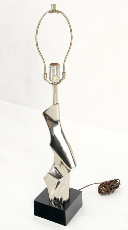 EstablishedLines Abstract Polished Metal Chrome Table Lamp in Style of Picasso