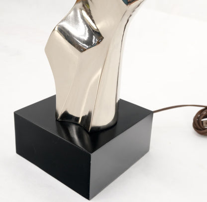 EstablishedLines Abstract Polished Metal Chrome Table Lamp in Style of Picasso