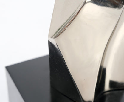EstablishedLines Abstract Polished Metal Chrome Table Lamp in Style of Picasso