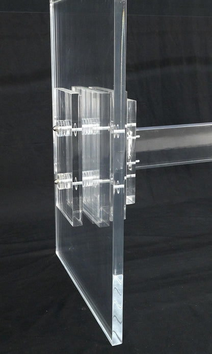 Large 7' Long 3/4" glass Top Thick Lucite Base Dining Conference Table