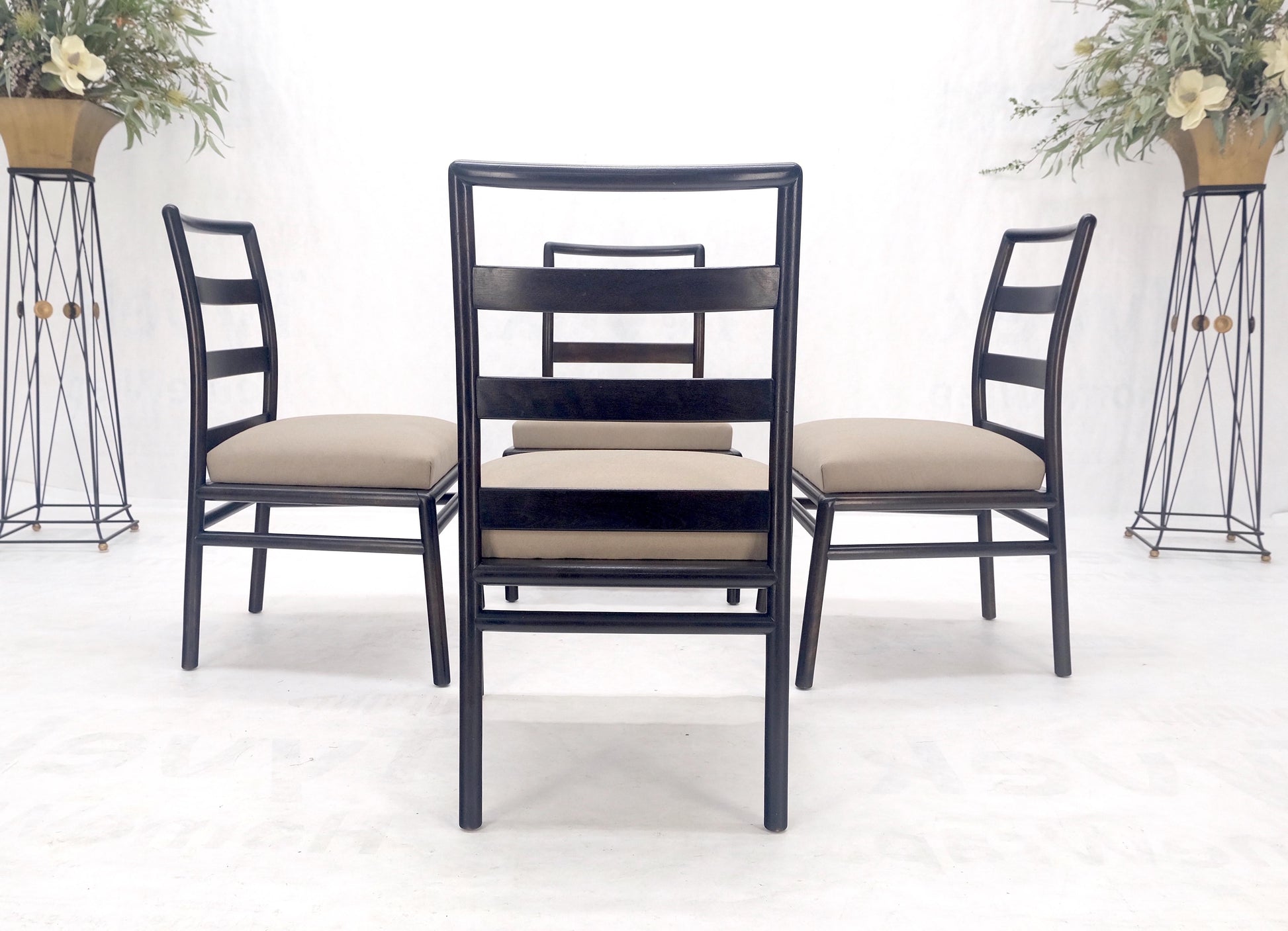 EstablishedLines Set 4 Gibbings Widdicomb Dining Chairs New Alcantera Faux Suede Upholstery MINT!