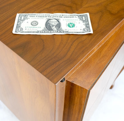 EstablishedLines Pair Sculpted Fronts Legs Walnut Mid-Century Modern Nightstands End Tables MINT!