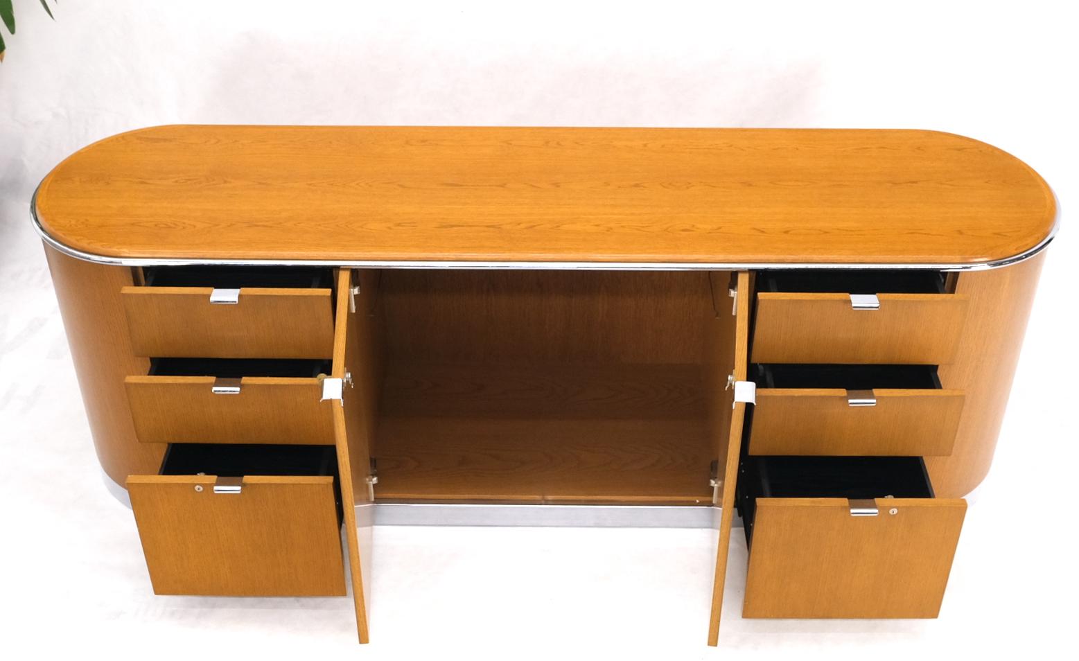 EstablishedLines Mid Century Modern Long Rounded Sides Credenza by Thonet