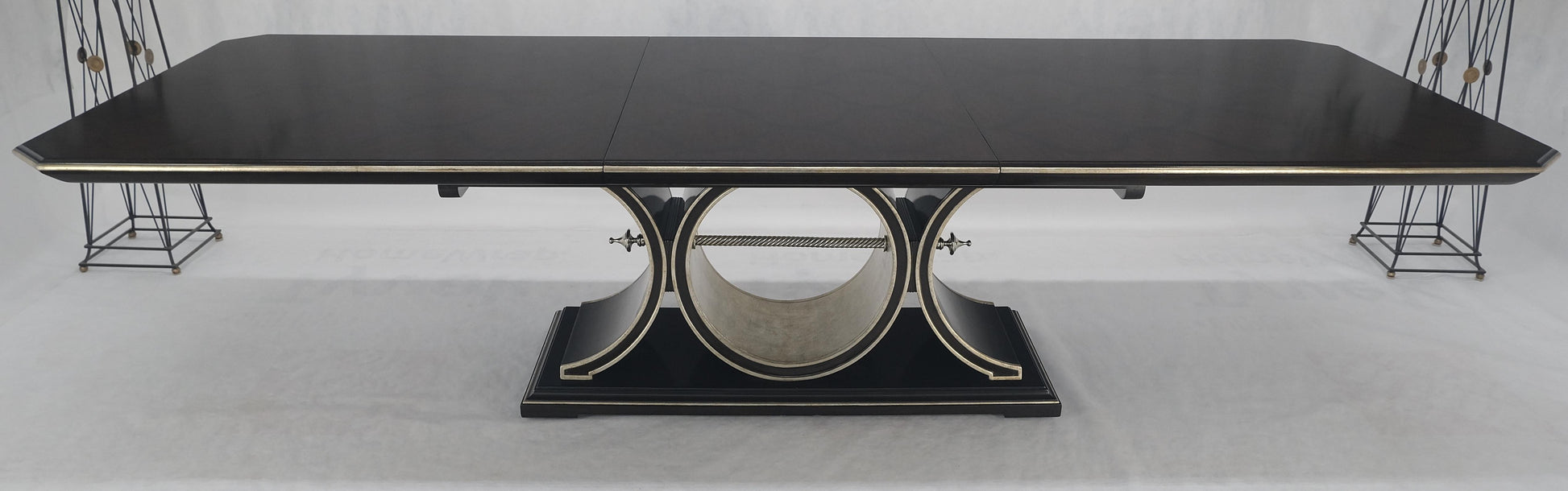 EstablishedLines Maitland Smith Bolero 8' Long Dining Table 127" Total Length One Leaf Espresso