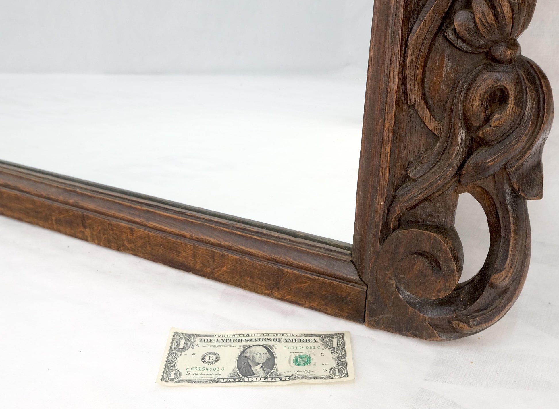 EstablishedLines North Winds Standing 8 Feet Tall Heavily Carved Oak Floor Wall Mirror Clean!