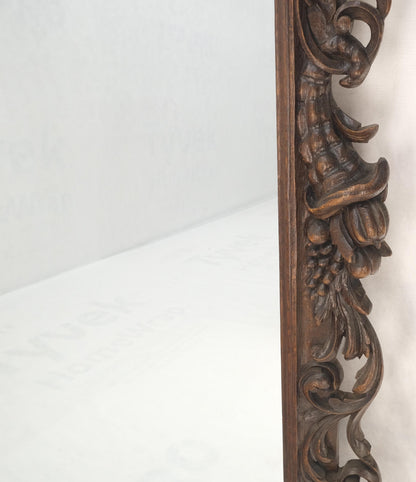 EstablishedLines North Winds Standing 8 Feet Tall Heavily Carved Oak Floor Wall Mirror Clean!