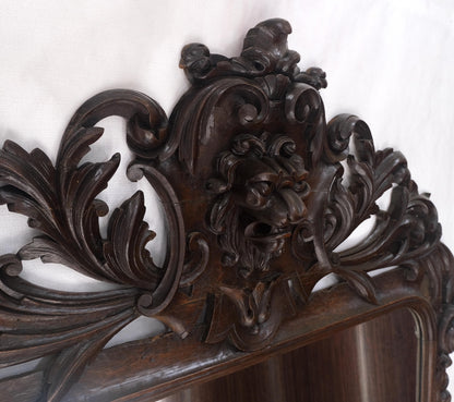 EstablishedLines North Winds Standing 8 Feet Tall Heavily Carved Oak Floor Wall Mirror Clean!