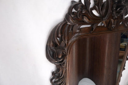 EstablishedLines North Winds Standing 8 Feet Tall Heavily Carved Oak Floor Wall Mirror Clean!