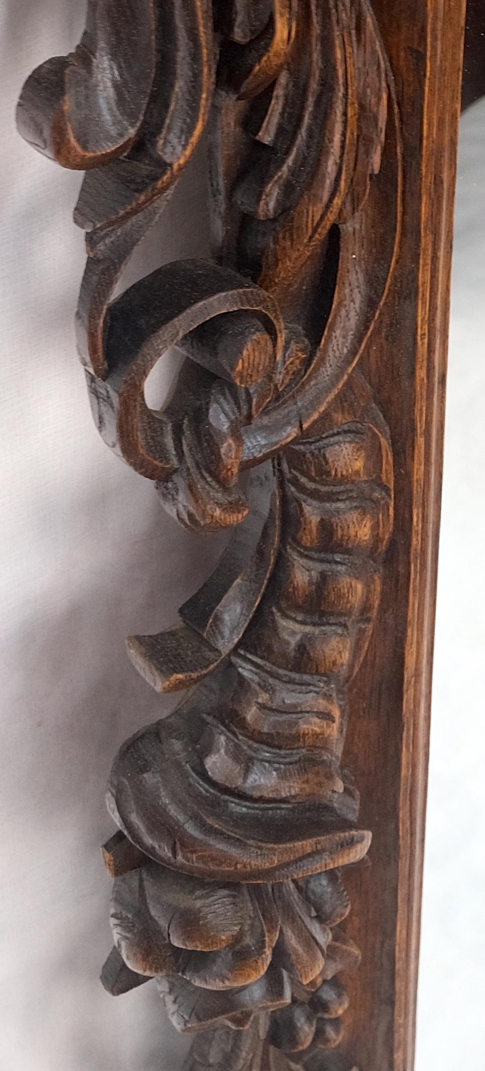 EstablishedLines North Winds Standing 8 Feet Tall Heavily Carved Oak Floor Wall Mirror Clean!