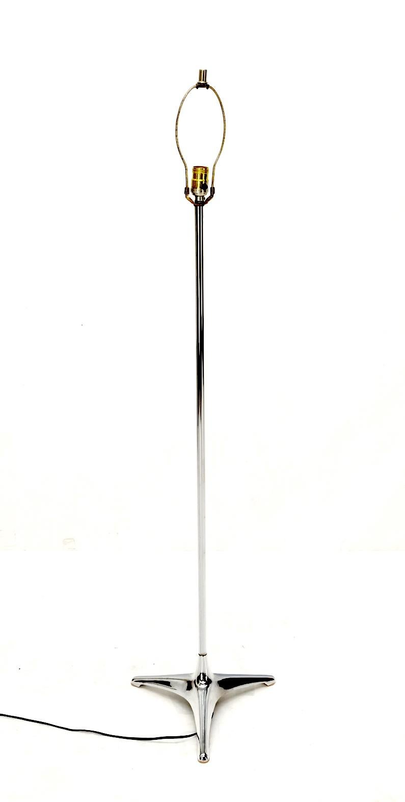 EstablishedLines Mid Century Modern Chrome Triangular Star Shape Base Floor Lamp