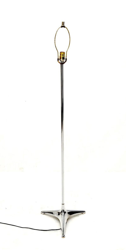 EstablishedLines Mid Century Modern Chrome Triangular Star Shape Base Floor Lamp