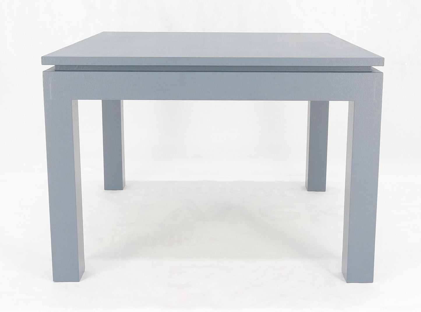 EstablishedLines Square Parsons Style Cloth Wrapped Grey Lacquer c1970s Center Occasional Table