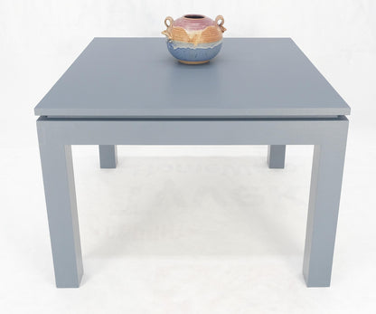 EstablishedLines Square Parsons Style Cloth Wrapped Grey Lacquer c1970s Center Occasional Table