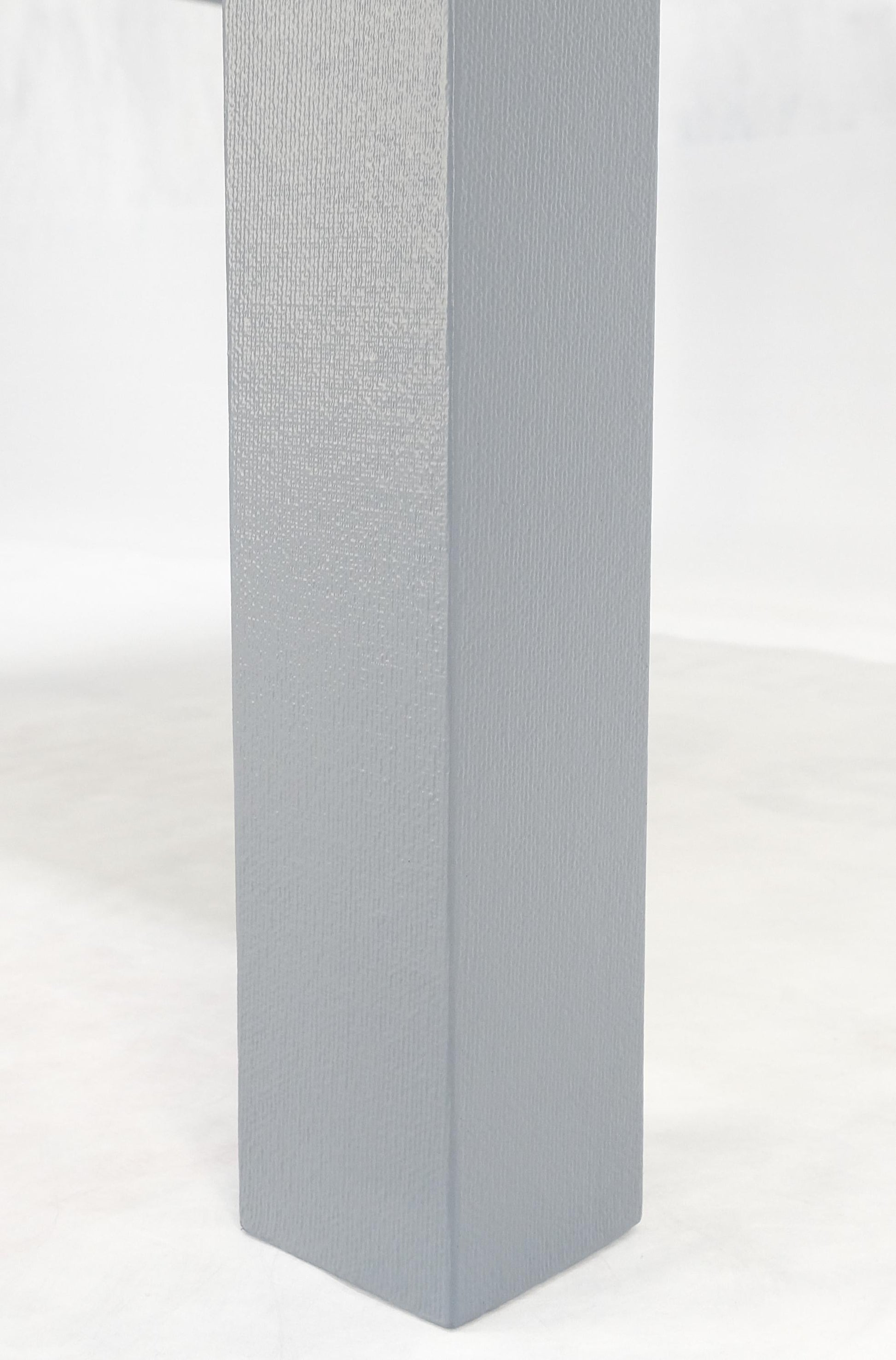 EstablishedLines Square Parsons Style Cloth Wrapped Grey Lacquer c1970s Center Occasional Table