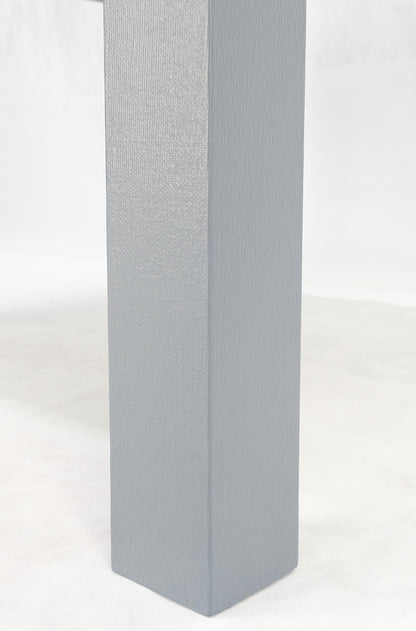 EstablishedLines Square Parsons Style Cloth Wrapped Grey Lacquer c1970s Center Occasional Table