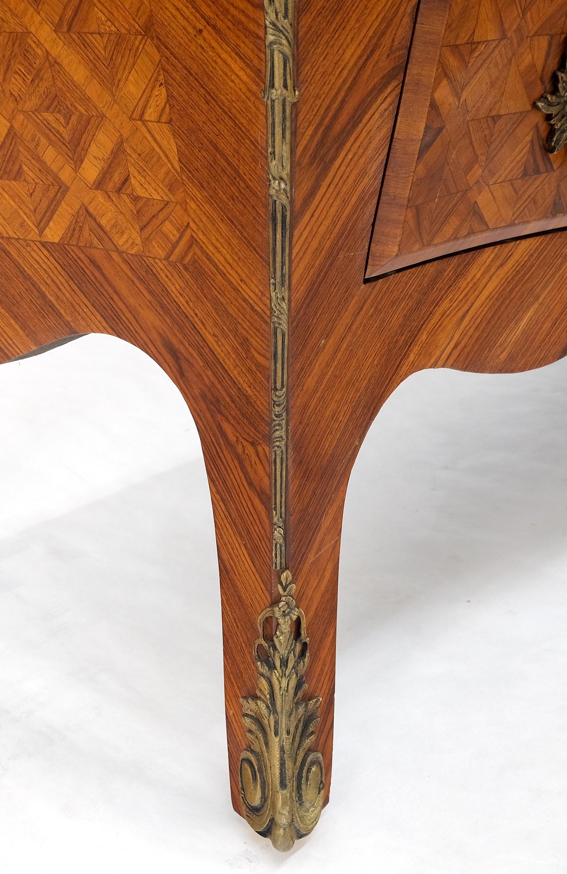 EstablishedLines Bombe Bronze Ormolu Marble Top French Satinwood Louis XV 3 Drawers Dresser MINT!