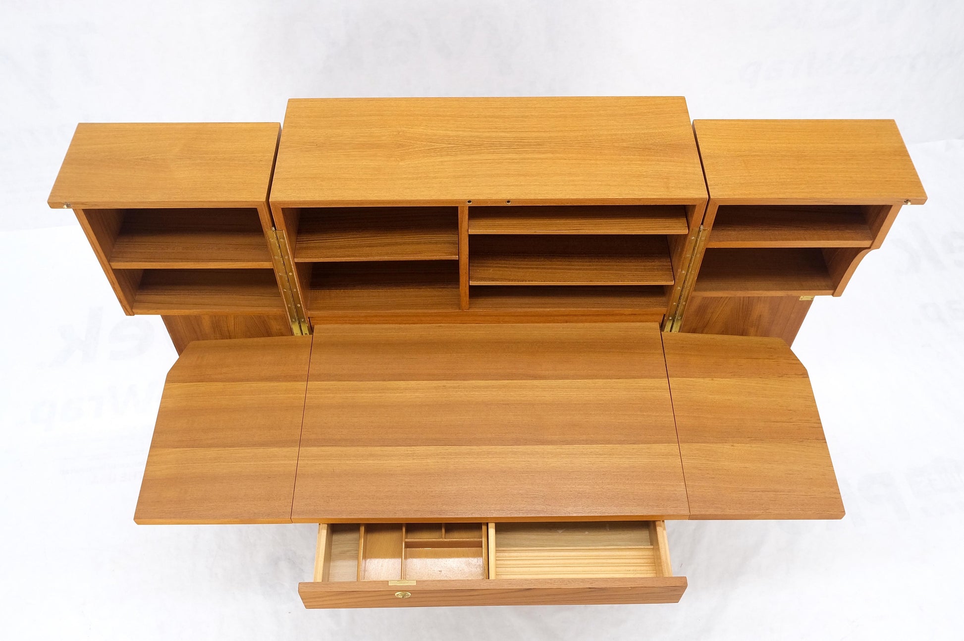 EstablishedLines Danish Mid-Century Modern Teak Box Wooton Desk Table File Cabinet Organizer Mint