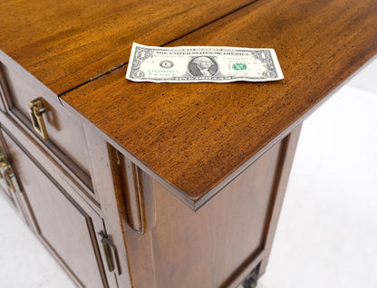 EstablishedLines Flip Top Drop Brass Pulls 3 Drawers Two Door Compartment Server Cabinet on Wheel