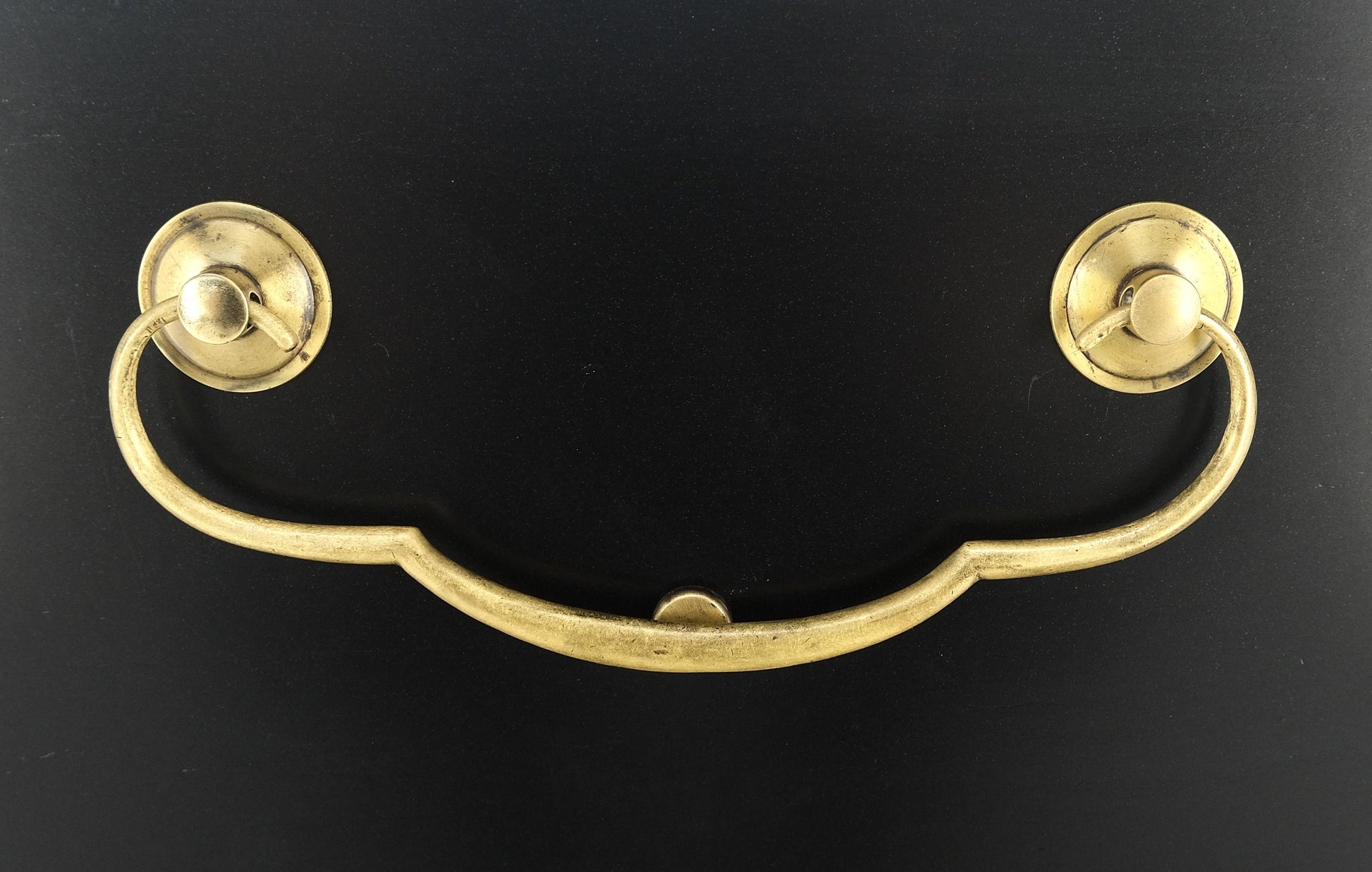EstablishedLines Black Lacquer Solid Brass Drop Pulls Faux Bamboo 3 Drawer Bachelor Chest Dresser